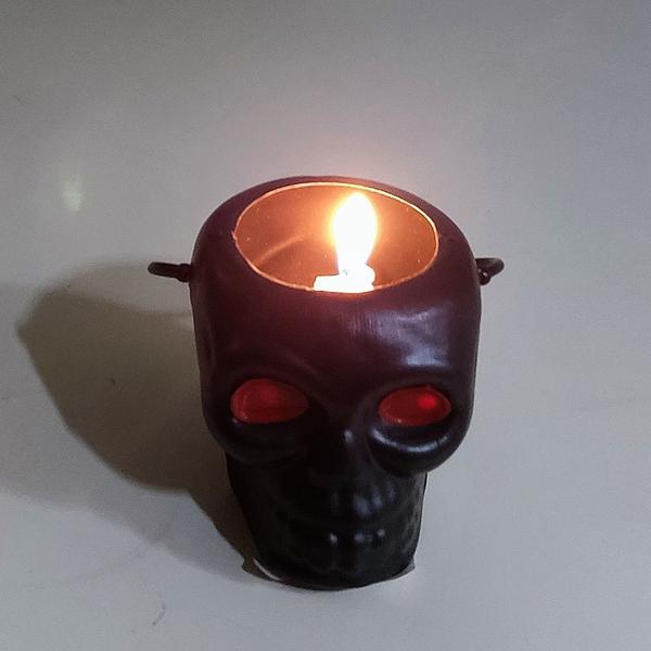 Imagem de Kit 10 Baldes de Caveira Preta Halloween dia das Bruxas para Pedir Doces