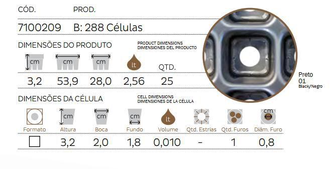 Imagem de Kit 10 Bandejas Sementeira 288 Células Plantio Mudas Hortaliças Temperos Saladas Ornamentais