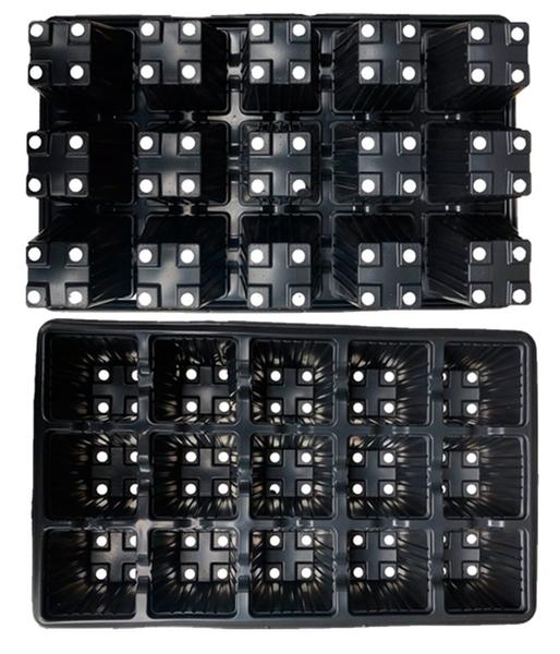 Kit 10 Bandejas Sementeira para produção de Mudas 15 Células - Nutriplan Imagem de Kit 10 Bandejas Sementeira para produção de Mudas 15 Células