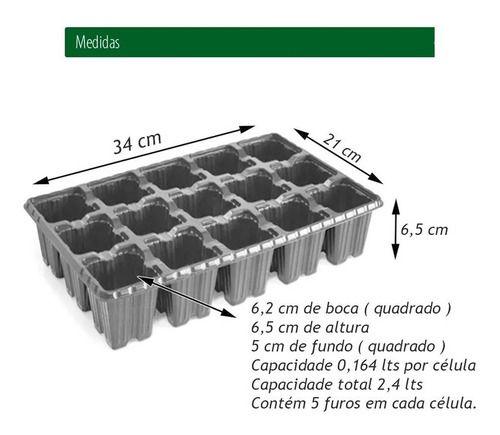 Kit 10 Bandejas Sementeira para produção de Mudas 15 Células - Nutriplan Imagem de Kit 10 Bandejas Sementeira para produção de Mudas 15 Células