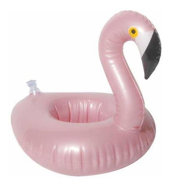 Imagem de KIT 10 Boia Porta Copo Flamingo Rose Flutuador Praia Piscina