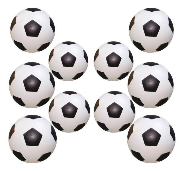 Imagem de Kit 10 Bola De Vinil Dente De Leite Branco Com Preto De Futebol