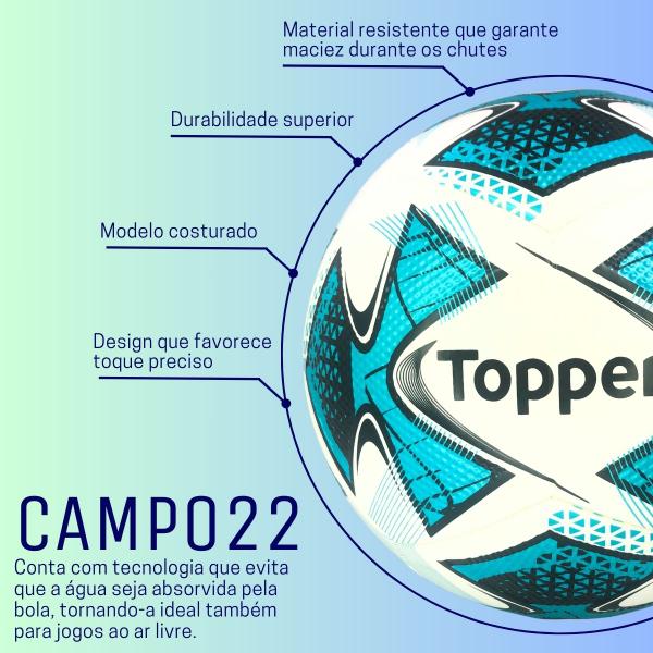 Imagem de Kit 10 Bola Futebol Campo Topper Grama Tamanho Oficial Pro