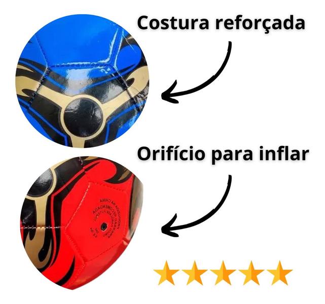 Imagem de Kit 10 Bolas de Futebol Tamanho 5 Sintético Cores Variadas