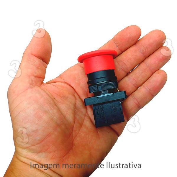 Imagem de Kit 10 Botão Cogumelo de Emergência Sem Trava de Pulso Vermelho 1nf 22mm