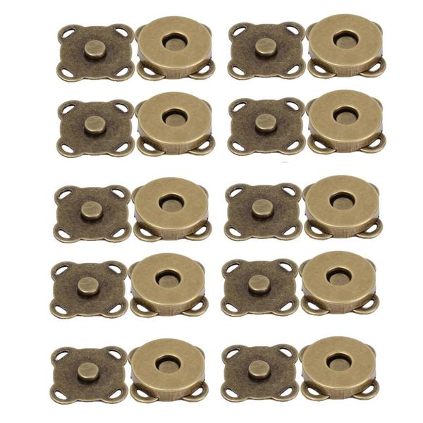 Kit 10 Botões Magnéticos 18mm Fecho Imantado Bronze P/ Costurar imã - Facil Negocio Importadora Imagem de Kit 10 Botões Magnéticos 18mm Fecho Imantado Bronze P/ Costurar imã