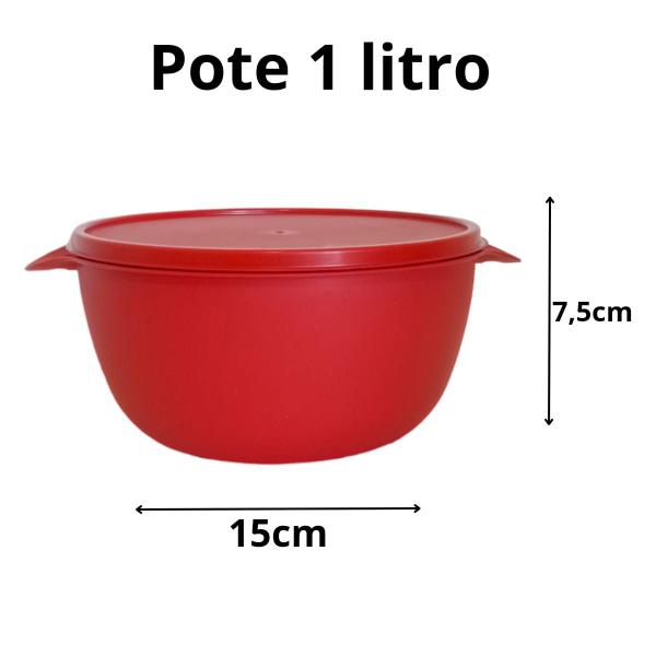 Imagem de Kit 10 Bowl Marmitas Fitness 1 Litro Freezer E Microondas Potes Plásticos BPA FREE REFORÇADO Tigela