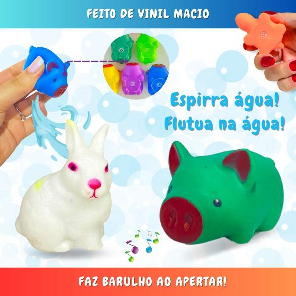 Imagem de Kit 10 Brinquedo Hora do Banho Infantil Bebê de Vinil Macio