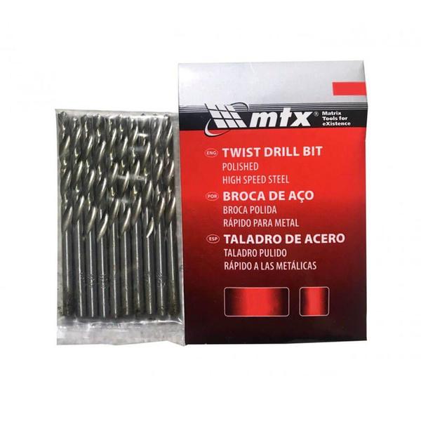 Imagem de Kit 10 Broca Aço Rápido 2,5mm HSS para Metal MTX 715259