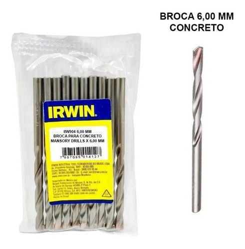 Imagem de Kit 10 Broca Irwin Videa 6mm Concreto Iw904