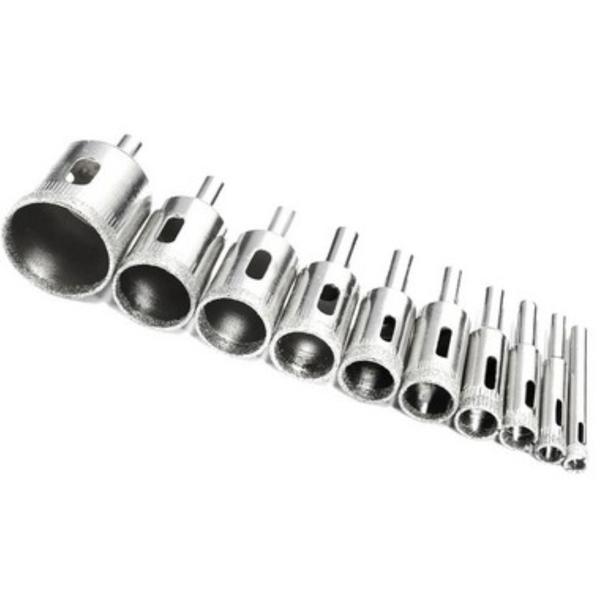 Imagem de Kit 10 Brocas Diamantadas 6 A 30Mm Vidro Mármore Cerâmica