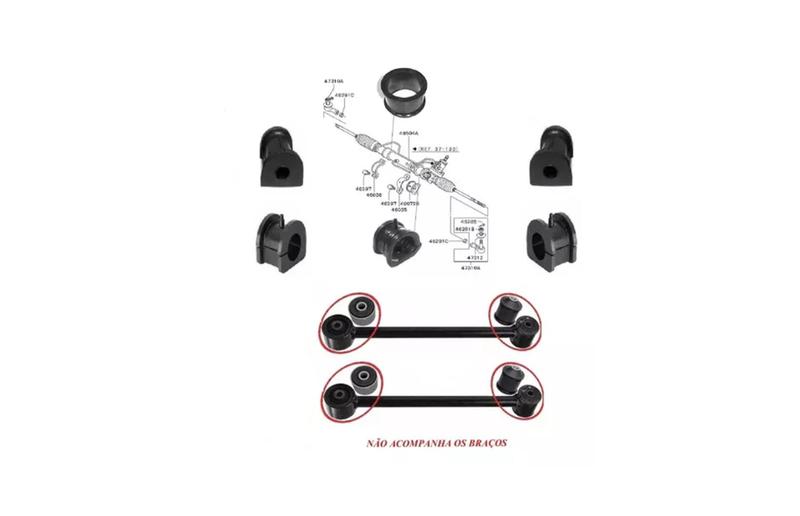 Imagem de Kit 10 Buchas Caixa Direção Barra Estabili Braço Tensor Tr4 /io