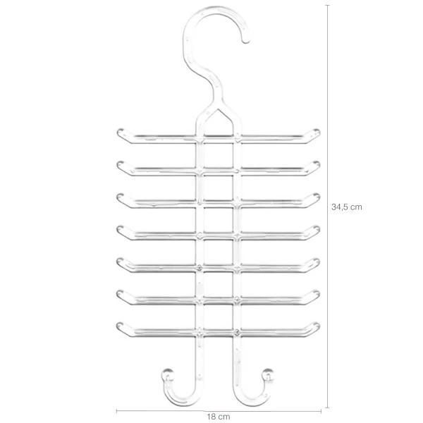 Imagem de Kit 10 Cabides para Gravatas Cintos Organizadores Closets Guarda-Roupa Lojas Cristal