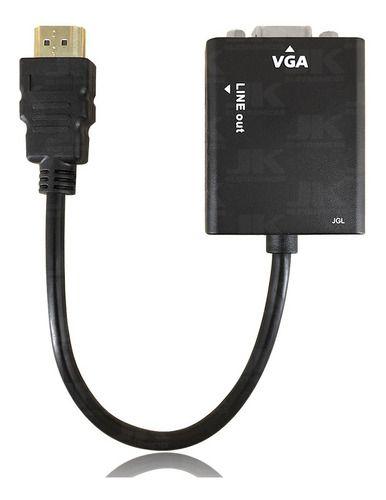 Imagem de Kit 10 Cabo Adaptador Conversor Hdmi Para Vga Saída P2 Áudio