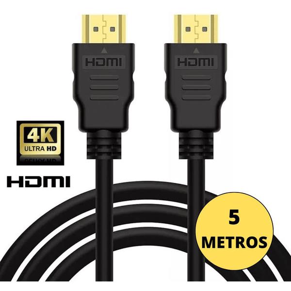 Imagem de Kit 10 Cabo HDMI Gold 5m Metros Ultra HD Full HD 4k Blindado