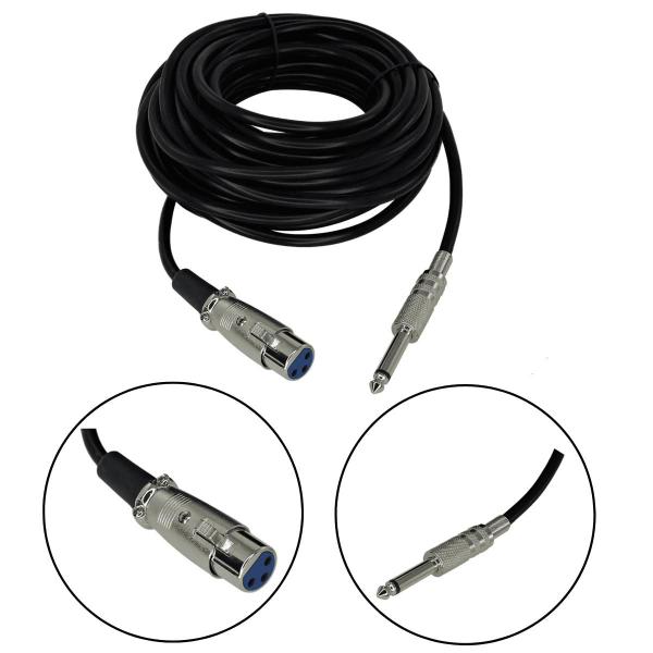 Imagem de Kit 10 Cabo Microfone e Violão Mono P10 para XLR 5 Metros