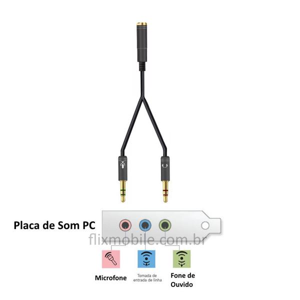 Imagem de Kit 10 Cabos Adaptador de Aúdio 1 P2 Fêmea x 2 P2 Machos Revenda Atacado