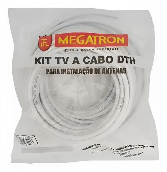 Imagem de Kit 10 Cabos Coaxial Megatron Rg6 67% 15 Metros