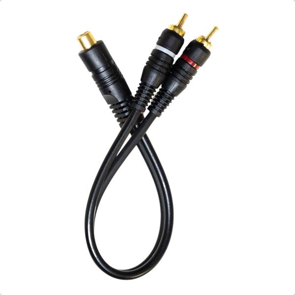 Imagem de Kit 10 Cabos Rca Y 2 Macho 1 Fêmea 4mm Blindado Ouro 28cm