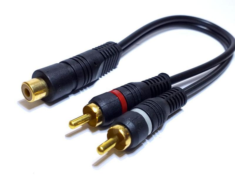 Imagem de Kit 10 Cabos RCA Y 2M1F 2 Machos 1 Fêmea Plug Injetado Cabo