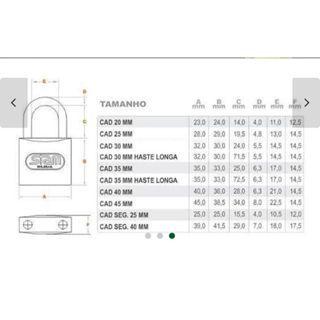 Imagem de Kit 10 Cadeados Stam Original Zamac Latonado 20mm