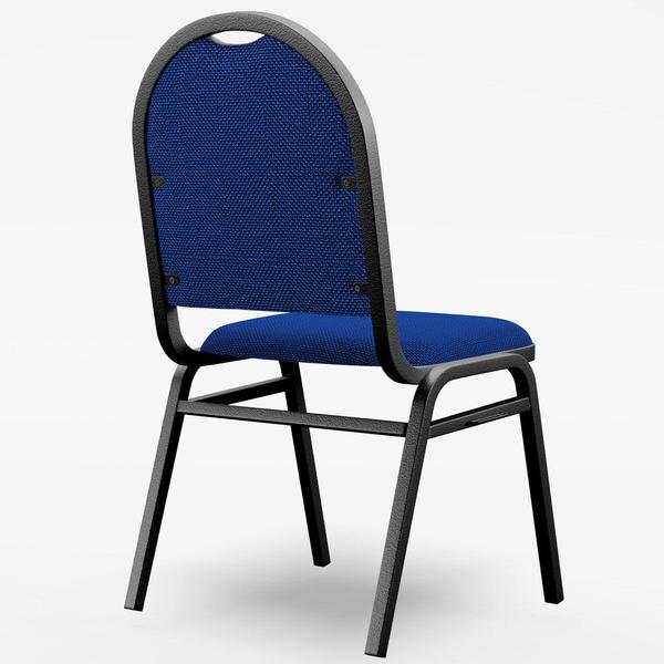 Imagem de Kit 10 Cadeiras Hoteleiras Auditório Empilhável Linho M23 Azul - Mpozenato