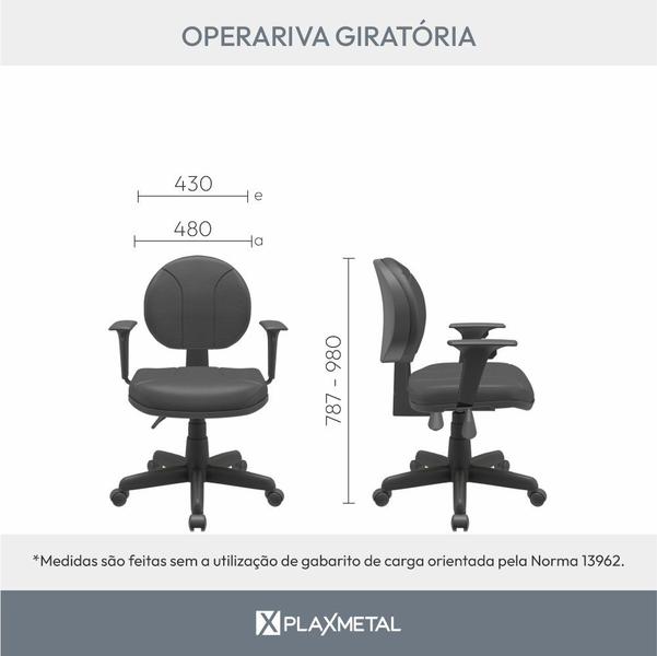 Imagem de Kit 10 Cadeiras para Escritório Ergonômica Secretária Backsystem Operativa Nr17