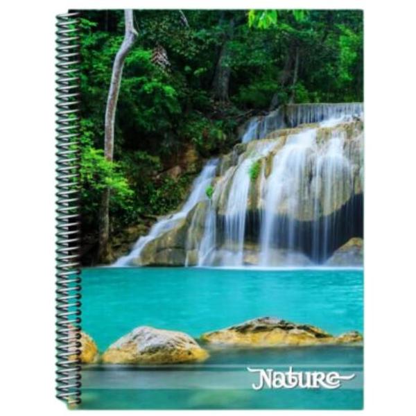 Imagem de Kit 10 Caderno Natureza 96 Folhas Arame Capa Dura + 36 Itens