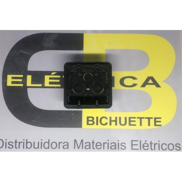 Imagem de Kit 10 caixa de luz embutir 4x4 pvc alvenaria preta pial 689045