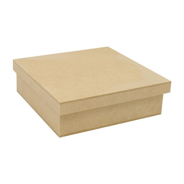 Imagem de Kit 10 Caixa Quadrada Tampa Sapato 10x10x5 Mdf Madeira