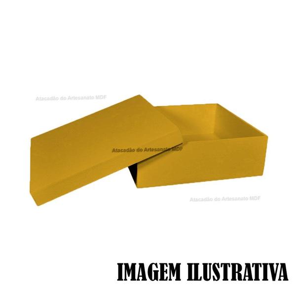 Imagem de Kit 10 Caixa Quadrada Tampa Sapato 20x20x5 Mdf Madeira Pintado