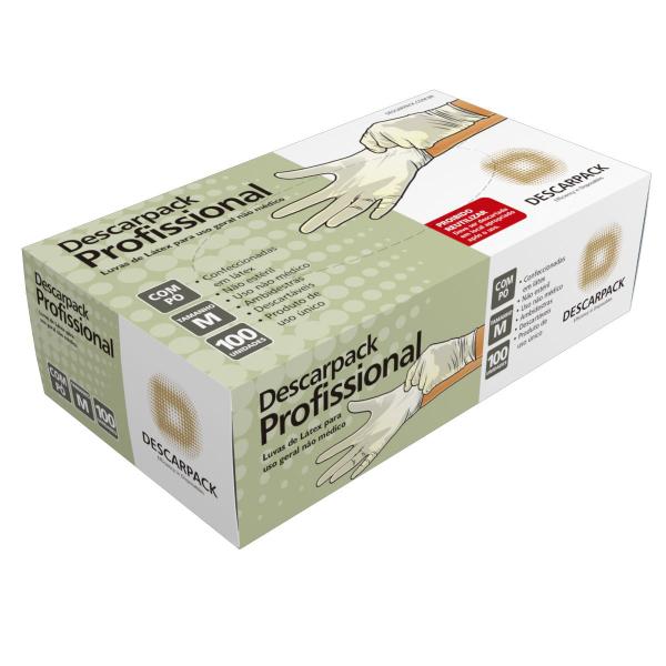 Kit 10 caixas de Luva de Látex com Pó Multiuso - Limpeza, cozinha, estética - Descarpack M Imagem de Kit 10 caixas de Luva de Látex com Pó Multiuso - Limpeza, cozinha, estética - Descarpack M