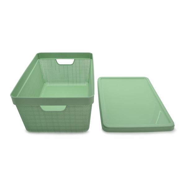 Imagem de Kit 10 Caixas Juta Decorativa Multiuso 15L Verde 3264 -JAGUAR