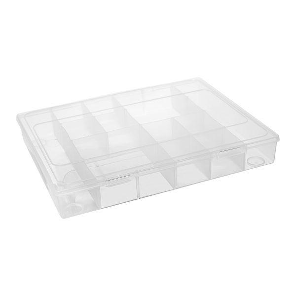 Kit 10 Caixas Organizadoras Multiuso 12 Div Transparente G - Jaguar Imagem de Kit 10 Caixas Organizadoras Multiuso 12 Div Transparente G