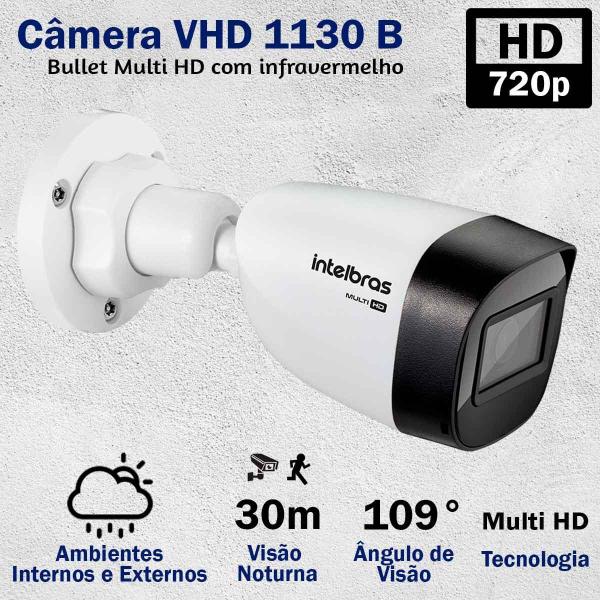 Imagem de Kit 10 Câmeras Intelbras VHD 1130 B HD 720p Lente 2.8mm Visão Noturna 30m Proteção IP67 + DVR Intelbras MHDX 1316 16 Canais Multi HD + HD SkyHawk 1TB