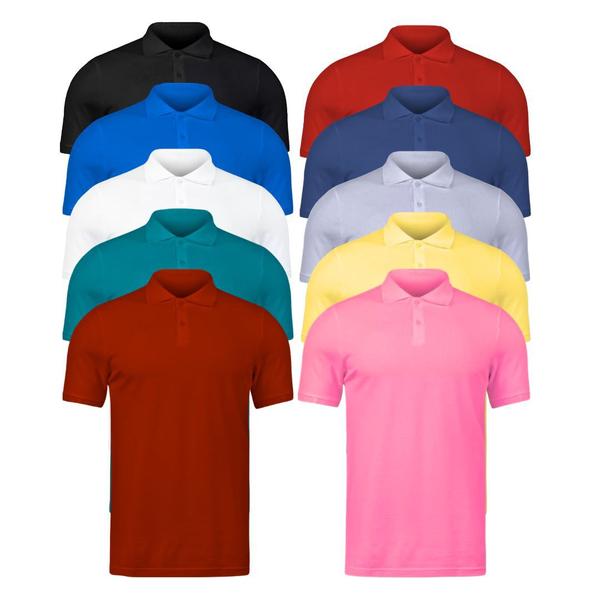 Kit 10 Camisa Polo Masculina Malha Piquet G1, G2, G3 Camisa Polo