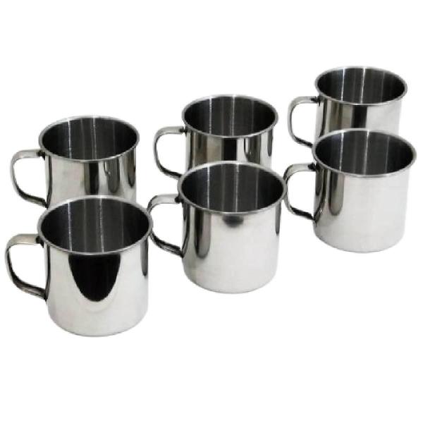 Imagem de Kit 10 Caneca Inox Pequena N.07 200Ml Café Leite Servir Luxo