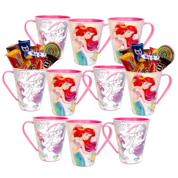 Imagem de Kit 10 Caneca para Doces Lembranças de Festa Ariel Pequena Sereia