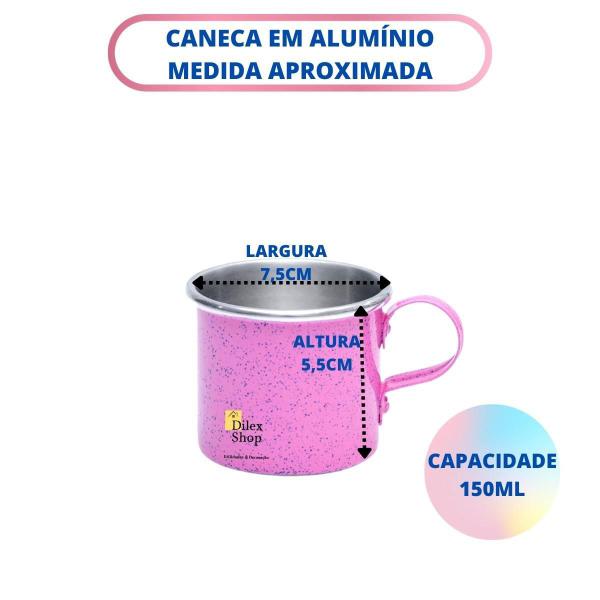 Imagem de Kit 10 Canecas Coloridas Xícaras Retrô Em Alumínio Café Chá