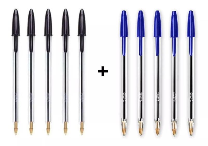 Imagem de Kit 10 Canetas Bic Cristal Ponta Média 1.0 Esferográfica