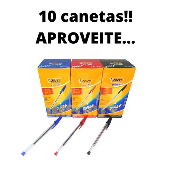 Imagem de Kit 10 Canetas Vermelhas Esferográficas Bic Original Escolar