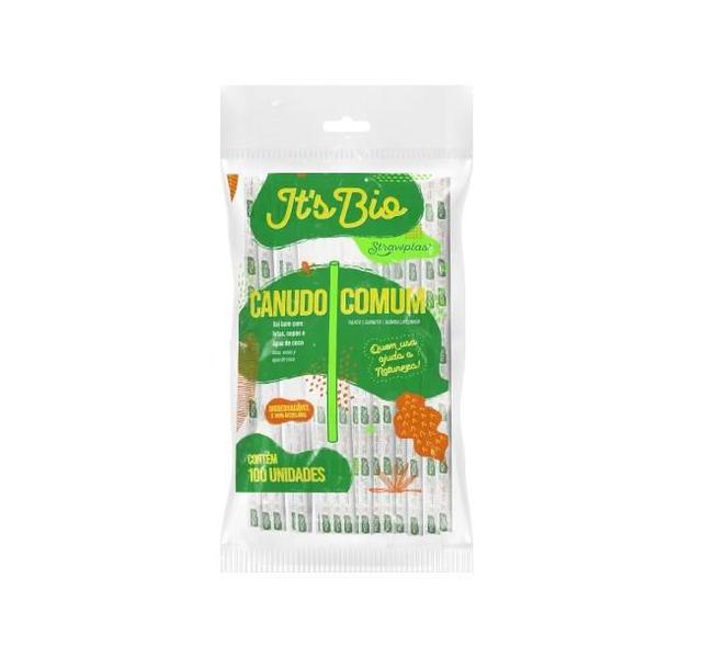 Imagem de Kit 10 Canudo Bebidas Sucos It's Bio Biodegradável 1.000un