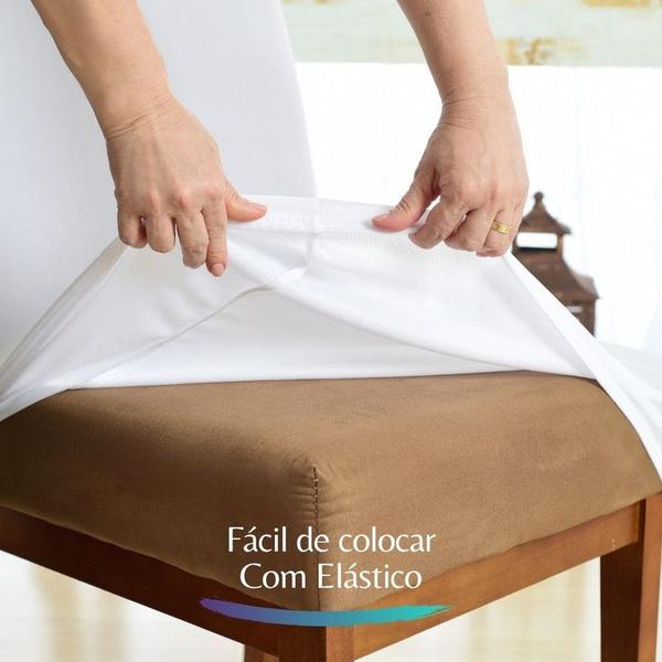 Imagem de Kit 10 Capa de Cadeira Jantar Elastex Premium Branco