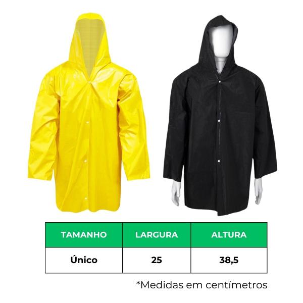 Imagem de Kit 10 Capa De Chuva PVC Impermeável Com Capuz