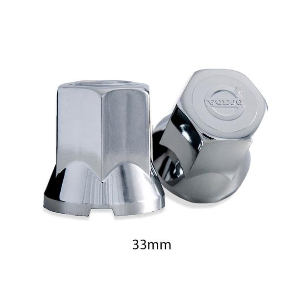 Kit 10 Capa Porca Cromada Com Logo Volvo - 33mm - TWT Imagem de Kit 10 Capa Porca Cromada Com Logo Volvo - 33mm