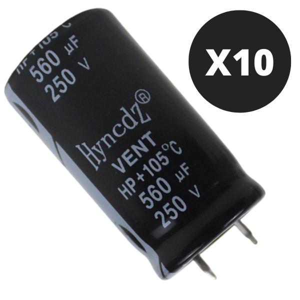 Imagem de Kit 10 Capacitor Eletrolitico 560X250V-105 Graus Novo