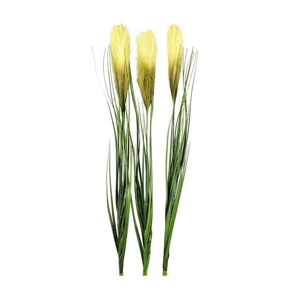 Kit 10 Capim com Pluma Verde Creme Planta Artificial Arranjo Florarte 85cm - Flor Arte Imagem de Kit 10 Capim com Pluma Verde Creme Planta Artificial Arranjo Florarte 85cm