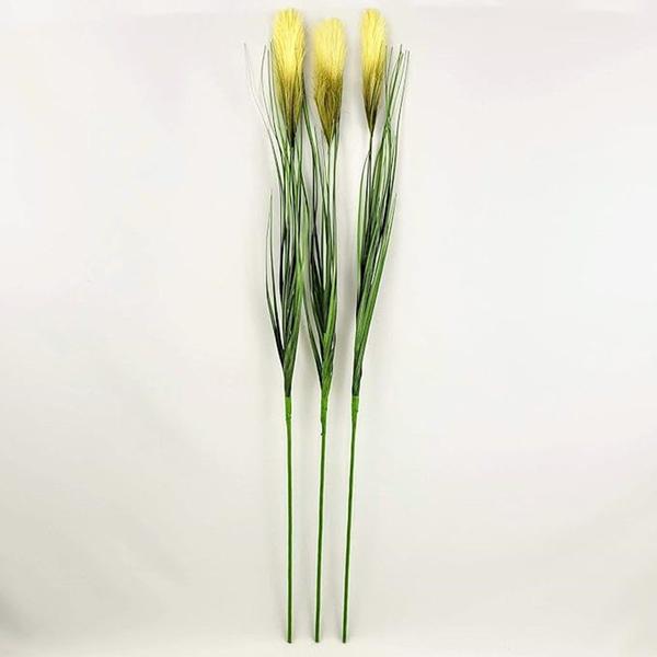 Imagem de Kit 10 Capim com Pluma Verde Creme Planta Artificial Arranjo Florarte 85cm
