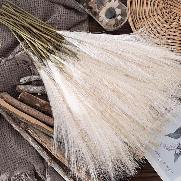 Imagem de Kit 10 Capim Dos Pampas Grass Artificiais Bege 100cm Premium