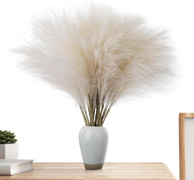 Imagem de Kit 10 Capim Dos Pampas Grass Artificiais Bege 100cm Premium